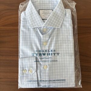 Charles Tyrwhitt Sky Blue Plaid Dress Shirt